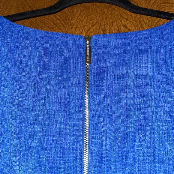 Ellen Tracy A-line Sleeveless Midi Dress Cobalt Blue Waist Accent Bow & Pockets - Picture 10 of 15